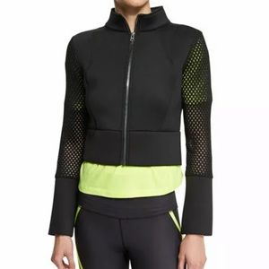 Alo yoga mesh crop bomber jacket small